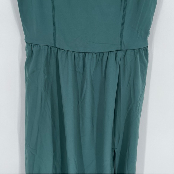 Halara SoftlyZero Airy Padded Midi Dress Blue Spruce Teal Green - Size S - Picture 5 of 13